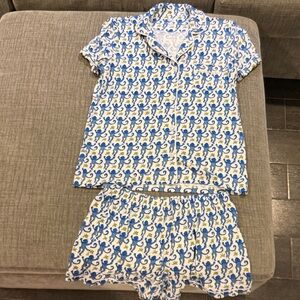 Roller Rabbit Blue and Yellow Kids Pajama Set